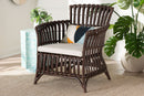Calder Bohemian Very Dark Brown Rattan Arm Chair Baxton
