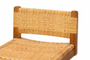 Roden Bohemian Natural Rattan and Mahogany Wood Bar Stool Baxton