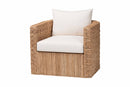 April Bohemian Light Brown Seagrass Tuxedo Arm Chair Baxton
