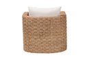 April Bohemian Light Brown Seagrass Tuxedo Arm Chair Baxton