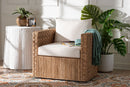April Bohemian Light Brown Seagrass Tuxedo Arm Chair Baxton