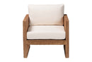 Rosita Bohemian Bleached Seagrass and Acacia Wood Arm Chair Baxton