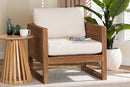 Rosita Bohemian Bleached Seagrass and Acacia Wood Arm Chair Baxton
