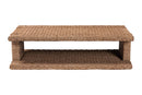 April Handwoven Seagrass Coffee Table with Open Shelf Baxton