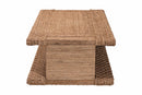 April Handwoven Seagrass Coffee Table with Open Shelf Baxton