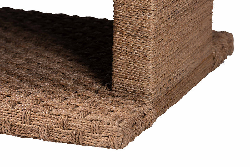 April Handwoven Seagrass Coffee Table with Open Shelf Baxton