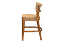Norton Bohemian Seagrass and Mahogany Wood Counter Stool Baxton