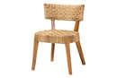Norton Bohemian Seagrass and Mahogany Wood Dining Chair Baxton