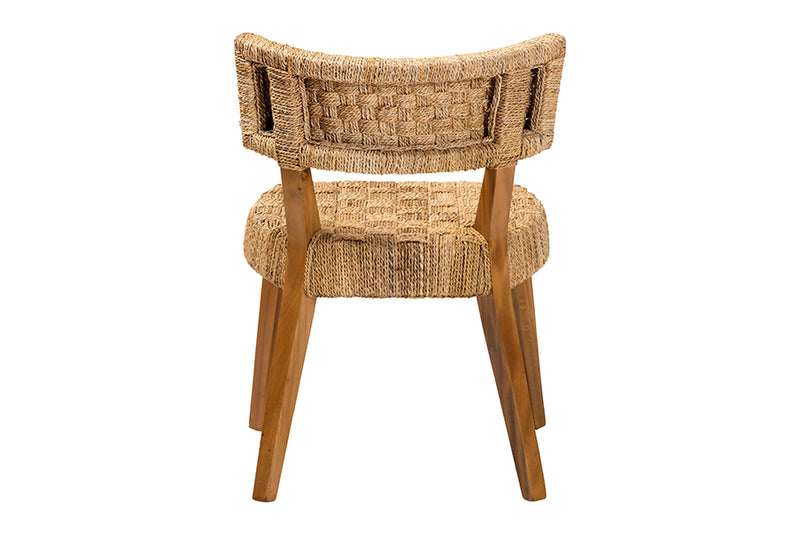 Norton Bohemian Seagrass and Mahogany Wood Dining Chair