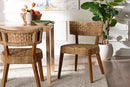 Norton Bohemian Seagrass and Mahogany Wood Dining Chair Baxton