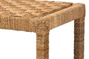 Delta Bohemian Seagrass and Mahogany Wood Accent Bench Baxton