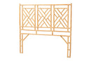 Agatis Bohemian Natural Rattan Queen Size Standalone Headboard Baxton