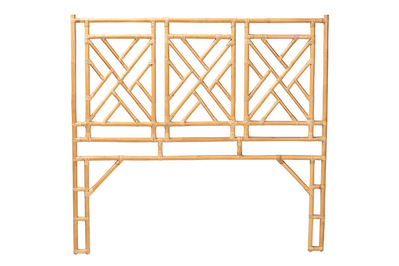 Agatis Bohemian Natural Rattan Queen Size Standalone Headboard Baxton