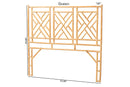 Agatis Bohemian Natural Rattan Queen Size Standalone Headboard Baxton