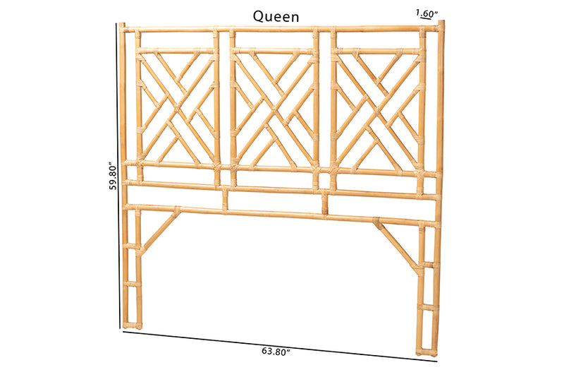 Agatis Bohemian Natural Rattan Queen Size Standalone Headboard