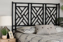 Agatis Bohemian Black Natural Rattan Queen Size Standalone Headboard Baxton