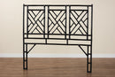 Agatis Bohemian Black Natural Rattan King Size Standalone Headboard Baxton