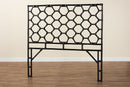 Alecia Bohemian Black Rattan Queen Size Standalone Headboard Baxton