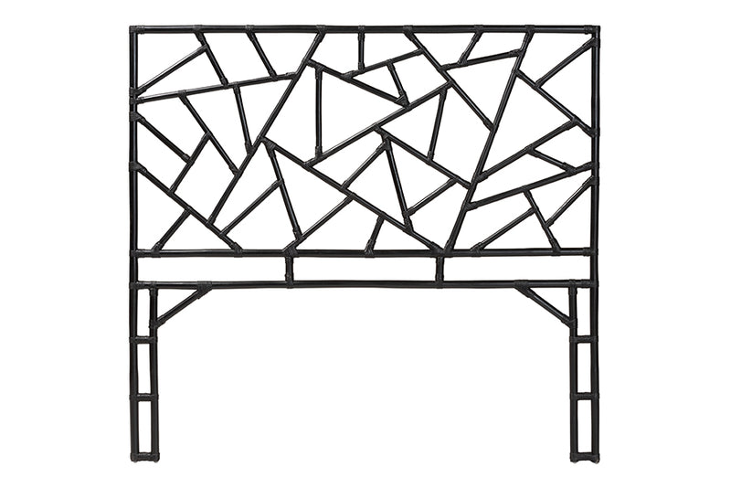Rikke Black Rattan Queen Size Standalone Headboard