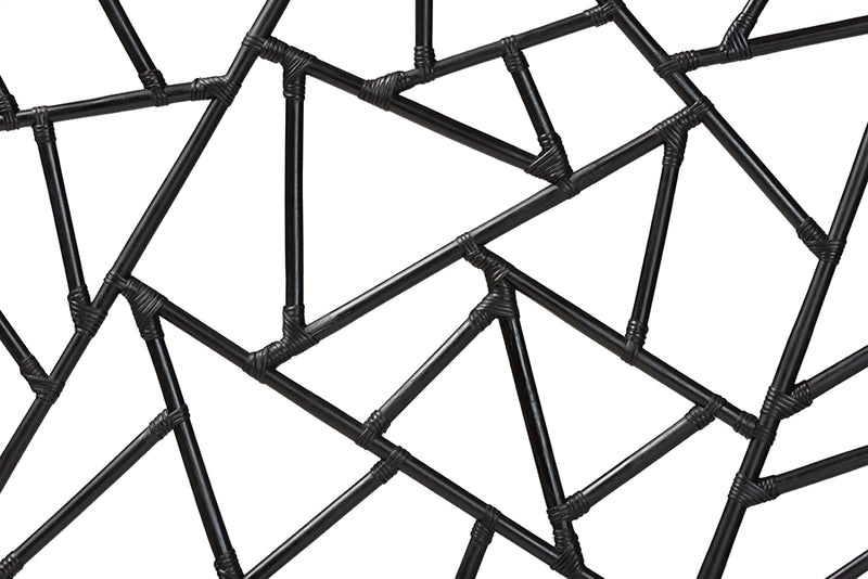 Rikke Black Rattan Queen Size Standalone Headboard