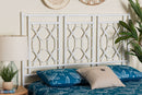 Genia Bohemian White Rattan Queen Size Standalone Headboard Baxton