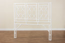 Genia Bohemian White Rattan Queen Size Standalone Headboard Baxton