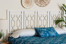 Genia Bohemian White Rattan King Size Standalone Headboard Baxton