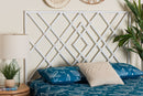 Leighton Bohemian White Rattan Queen Size Standalone Headboard Baxton