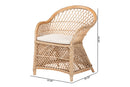 Colburn Bohemian Natural Braided Rattan Arm Chair Baxton