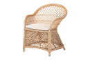 Colburn Bohemian Natural Braided Rattan Arm Chair Baxton