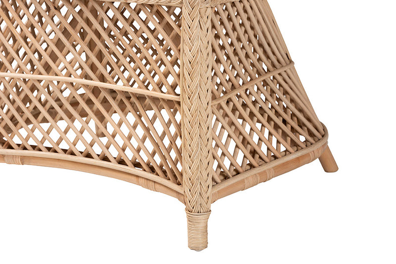 Colburn Bohemian Natural Braided Rattan Arm Chair Baxton