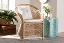 Colburn Bohemian Natural Braided Rattan Arm Chair Baxton