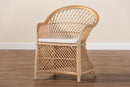 Colburn Bohemian Natural Braided Rattan Arm Chair Baxton