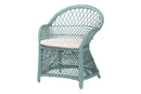 Colburn Bohemian Light Blue Braided Rattan Arm Chair Baxton