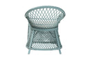 Colburn Bohemian Light Blue Braided Rattan Arm Chair Baxton