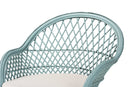 Colburn Bohemian Light Blue Braided Rattan Arm Chair Baxton