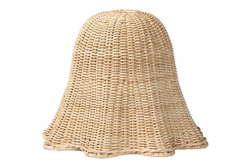 Anesa Bohemian Natural Scalloped Rattan Pendant Lampshade