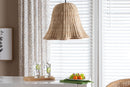 Anesa Bohemian Natural Scalloped Rattan Pendant Lampshade Baxton