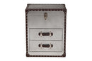 Dilan Silver Metal 2-Drawer End Table Baxton