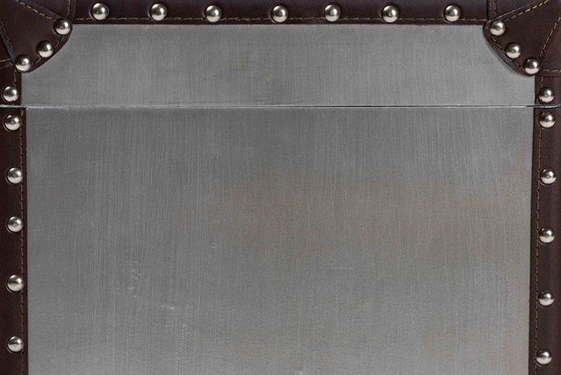 Dilan Silver Metal 2-Drawer End Table Baxton