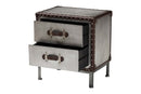 Haylie Silver Metal 2-Drawer End Table Baxton