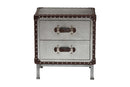 Haylie Silver Metal 2-Drawer End Table Baxton