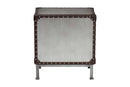 Haylie Silver Metal 2-Drawer End Table Baxton