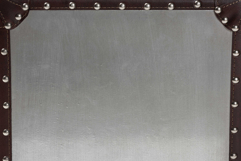 Haylie Silver Metal 2-Drawer End Table Baxton