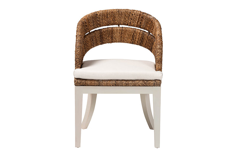 Turner Bohemian Natural Seagrass and Mahogany Wood Dining Chair Baxton