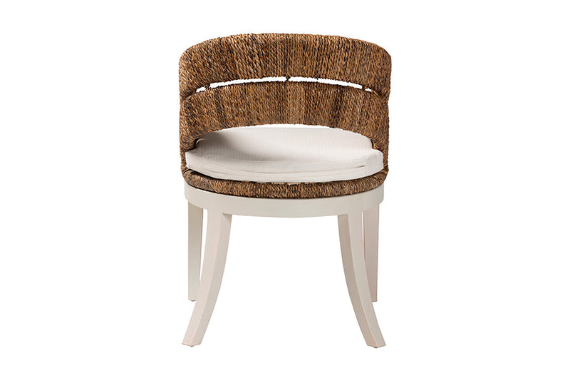 Turner Bohemian Natural Seagrass and Mahogany Wood Dining Chair Baxton