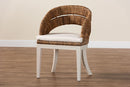 Turner Bohemian Natural Seagrass and Mahogany Wood Dining Chair Baxton