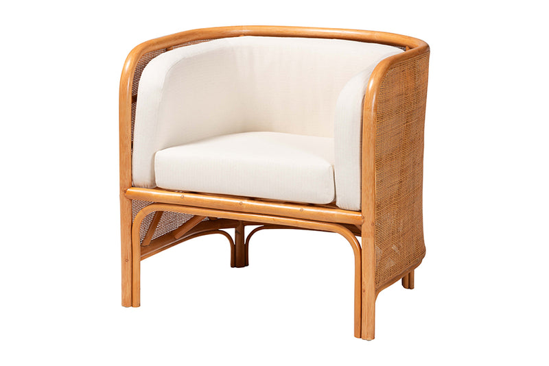 Penelope Bohemian Light Honey Rattan Accent Chair