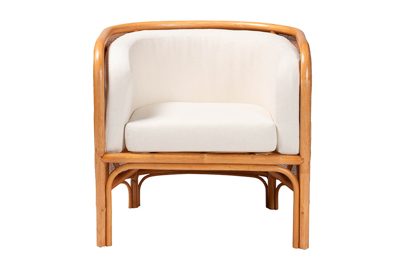 Penelope Bohemian Light Honey Rattan Accent Chair