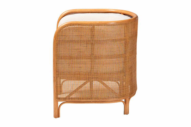 Penelope Bohemian Light Honey Rattan Accent Chair Baxton